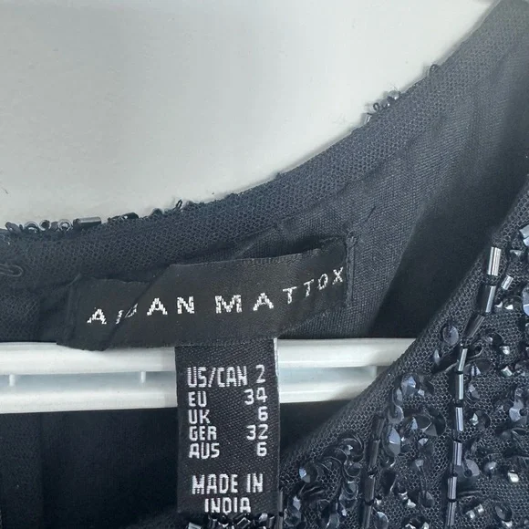 Aidan Mattox embellished black tie dress - Picture 4 of 10